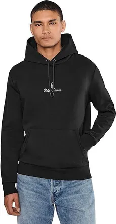 Polo Ralph Lauren Logo Double-Knit Hoodie Mens Clothing Polo Black : MD, Cotton/Polyester