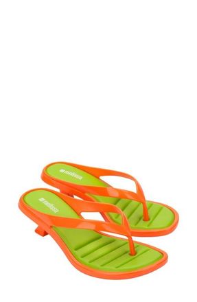 Melissa Kitten Heel Flip Flop in Orange/green at Nordstrom, Size 10