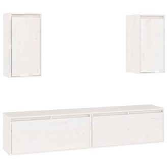 Berkfield Home TV Cabinets 4 pcs White Solid Wood Pine