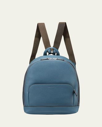 Giorgio Armani Mens Tumbled Calf Leather Backpack
