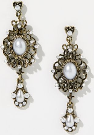 Simons Womens Baroque love long earrings
