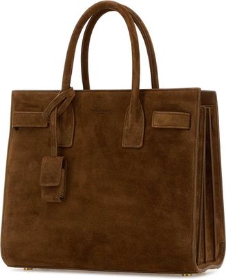 Saint Laurent Womens Brown Suede Sac De Jour Handbag Orangecarcoocc Borse A Mano Bag