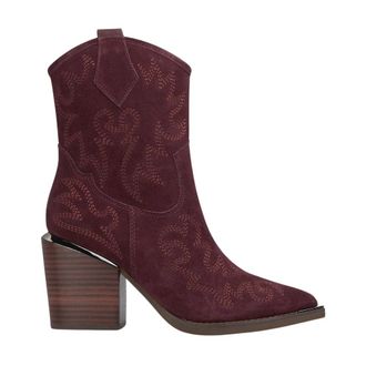 Alma En Pena Geborduurde Enkelboots - Dames - Cowboylaarzen - Rood - 36 EU - Schoenen