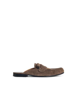 Marni Brown Suede Sabots