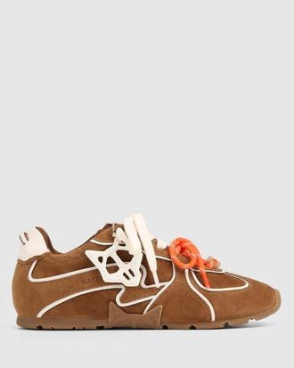 Naked Wolfe Adored Suede Sneaker in Tan White Suede at Nordstrom, Size 10.5