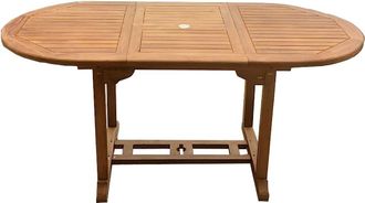 Concept Usine Mesa de jard&iacute;n ovalada extensible de teca en bruto para 6 personas