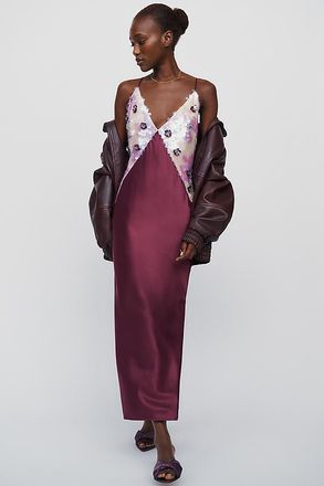 Maeve Sequined Slip Midi Dress