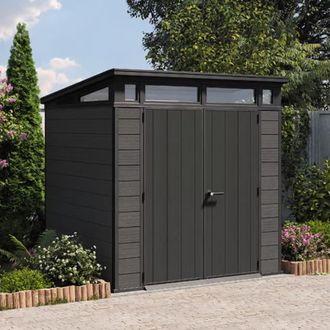 Keter Caseta Cobertizo Resina Jardin Signature Cortina 7x7 Keter