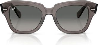 Ray-Ban State Street 49mm Gradient Square Sunglasses in Transparent Grey at Nordstrom