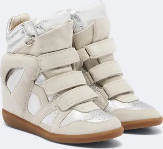 Isabel Marant Bekett suede and metallic leather sneakers