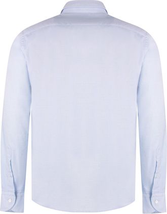 Bastoncino Mens Light Blue Printed Cotton Shirt