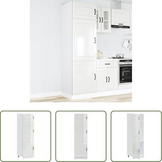 vidaXL vidaXL Armadio da cucina con porte - Armadio da Cucina Kalmar Bianco Lucido in Legno Multistrato