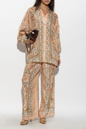 Zimmermann Loose-fit Silk Trousers, Womens, Beige