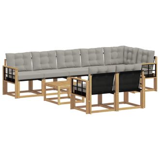 vidaXL Conjunto De Sof&aacute;s De Exterior 9 Pcs Blanco Y Gris Claro Vidaxl