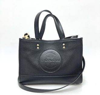 Coach Black Leather Handbag Tote Bag (Pre-Owned)