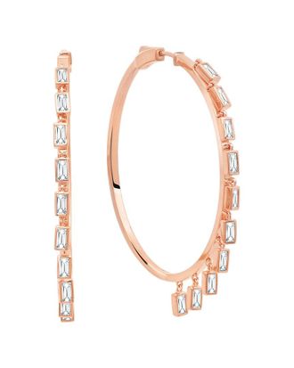 Crislu 18K Rose Gold Over Silver CZ Earrings
