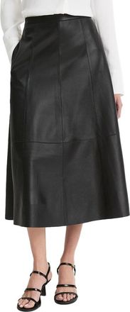 Vince Mid-Rise Flared Leather Skirt