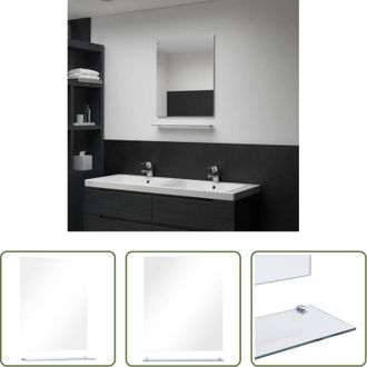 vidaXL vidaXL Specchio da bagno - Specchio da Parete con Mensola 50x60 cm in Vetro Temperato