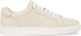 Kazar Lichtgrijze erwtenleren sneakers - Heren - Sneakers - Grijs - 43 EU - Leer - Schoenen