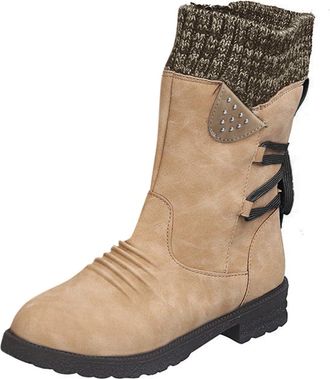 Generic Womens Snow Boots Winter Waterproof Ankle Booties Fashion Wide Fit Side Zipper Warm Plush Faux Fur Lined Comfortable Non-Slip Walking Boot Outdoor Lig