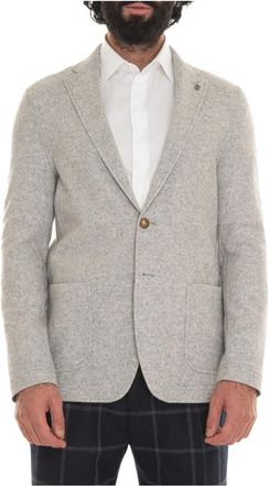 Paoloni Wollen jas met gouden knopen - Heren - Blazers - Grijs - 2XL - Wol - Jassen