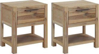 vidaXL Nightstands with Drawers 2 pcs 40x30x48 cm Solid Acacia Wood vidaXL