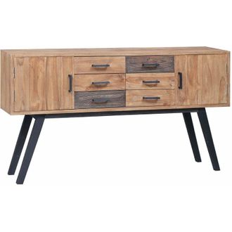 vidaXL Aparador De Madera De Teca Maciza 110x30x75 Cm Vidaxl