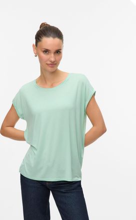 Vero Moda Rundhalsshirt »VMAVA PLAIN SS TOP GAJRS NOOS«