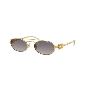 Miu Miu Mu54Zs Ovale Zonnebril - Dames - Accessoires - Geel - Maat: 53 MM Polyamide