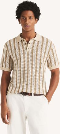 Nautica Mens Striped Sweater Polo