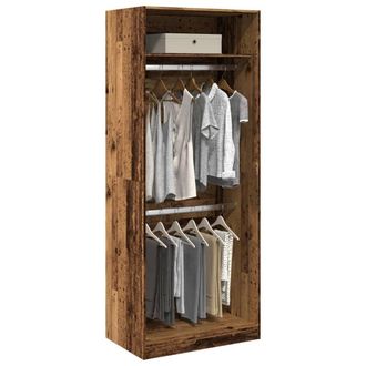 Berkfield Home Wardrobe Old Wood 80x50x200 cm Engineered Wood in Brown | Size: 80 x 50 x 200 cm