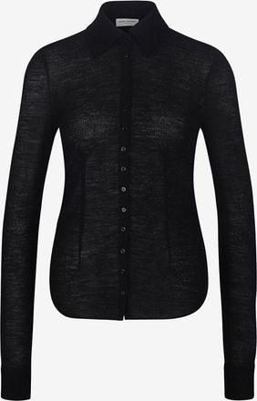 Saint Laurent Schmales Hemd aus Wollstrick