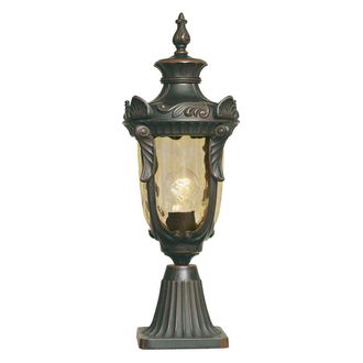 Loops Outdoor IP44 1 Bulb Wall Ground Pedestal Old Bronze LED E27 100W
