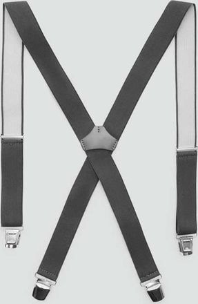 Mango Bretelle elasticizzate regolabili dettagli pelle grigio - Uomo - Taglia unica - MANGO MAN