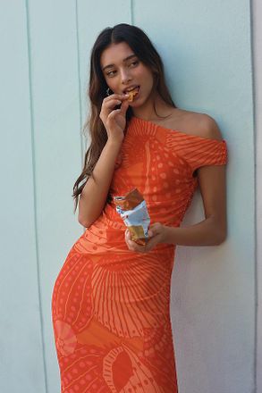 Farm Rio x Anthropologie Off-The-Shoulder Midi Dress
