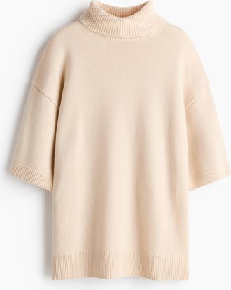H&M Wollpullover mit Rollkragen - Beige