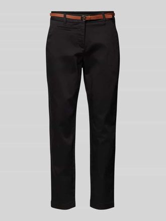 Comma Chino mit G&uuml;rtel in Black, Gr&ouml;&szlig;e 34