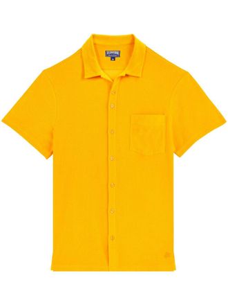 Vilebrequin terry bowling shirt - unisex - Organic Cotton/Polyamide - L - Orange