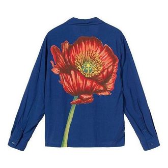 St&uuml;ssy Big Poppy Ls Shirt Blue 1110145