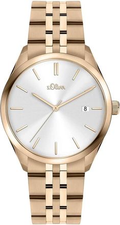 s.Oliver Elegante Ros&eacute;goud Roestvrijstalen Dameshorloge - Dames - Horloges - Geel - ONE Size - Accessoires