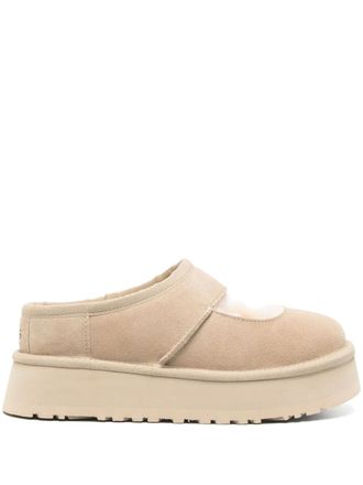 UGG Bea Mary Jane slippers - women - Lyocell/Calf Suede/Rubber/Recycled Polyester/Wool - 10 - Neutrals