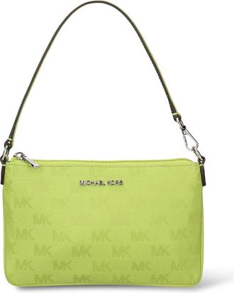 Michael Kors Bolso de mano convertible Jet Set Travel peque&ntilde;o de nailon con logo tejido - Bags - Mujer - Verde - ONE SIZE