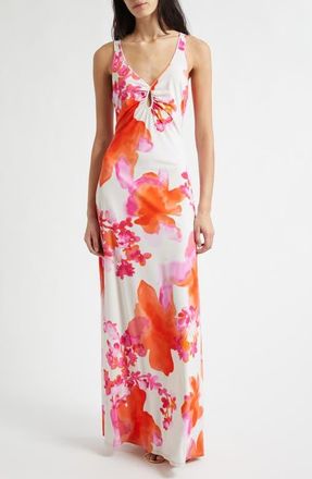 Ramy Brook Jazz Floral Knit Maxi Dress in Sunset Orange Floral at Nordstrom, Size Xx-Small
