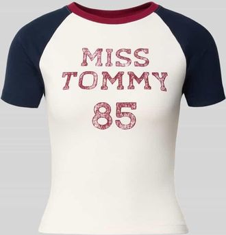 Tommy Jeans Slim Fit T-Shirt aus Baumwoll-Mix in Weiss, Gr&ouml;&szlig;e XL