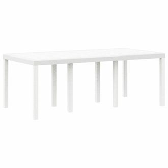 Berkfield Home Garden Table White 200x100x73 cm Poly Rattan | Size: 200 x 100 x 73 cm