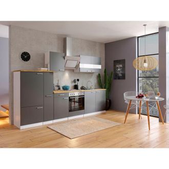 Respekta Cucina Blocco Cucina Blocco Cucina Cucina componibile Bianco Grigio Malia 300 cm Respecta