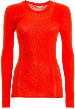 Roberto Cavalli Crewneck Wool-Blend Sweater, Brand Size 42 ( US Size 8 )