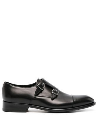Doucal's double-strap leather monk shoes - men - Calf Leather/Calf Leather/Rubber/Calf Leather - 40 - Black