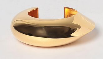Alaia Bracciale a polsino Edge in ottone cromato con logo inciso