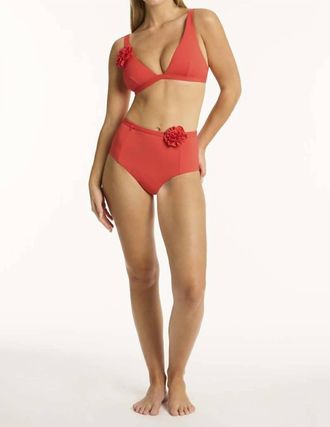 Sea Level Australia Womens Casa Del Mar Longline Triangle Top In Flame